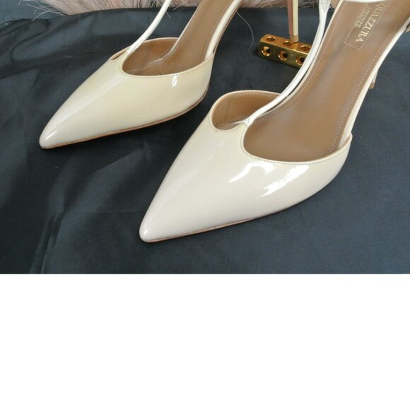 AQUAZZURA Cream/White Strappy Stiletto Sandals Euro 38 - Picture 13 of 16
